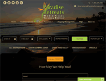 Tablet Screenshot of paradiseretreats.com